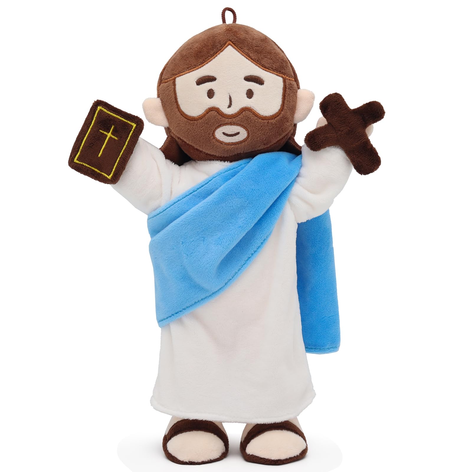 Yelakey Jesus plush doll with jointed skeleton in 13.4 inches for versatile posing
