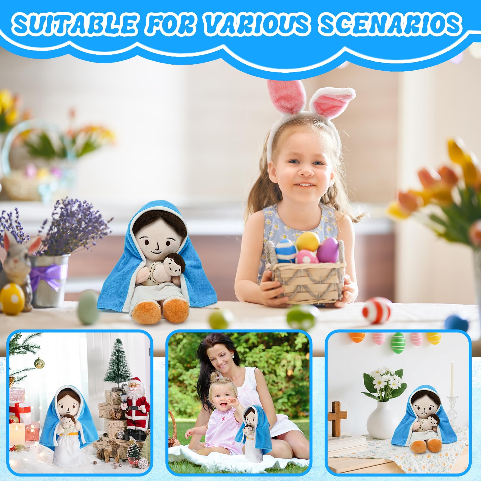 Yelakey Jesus plush doll supports Sunday School activities and care.
