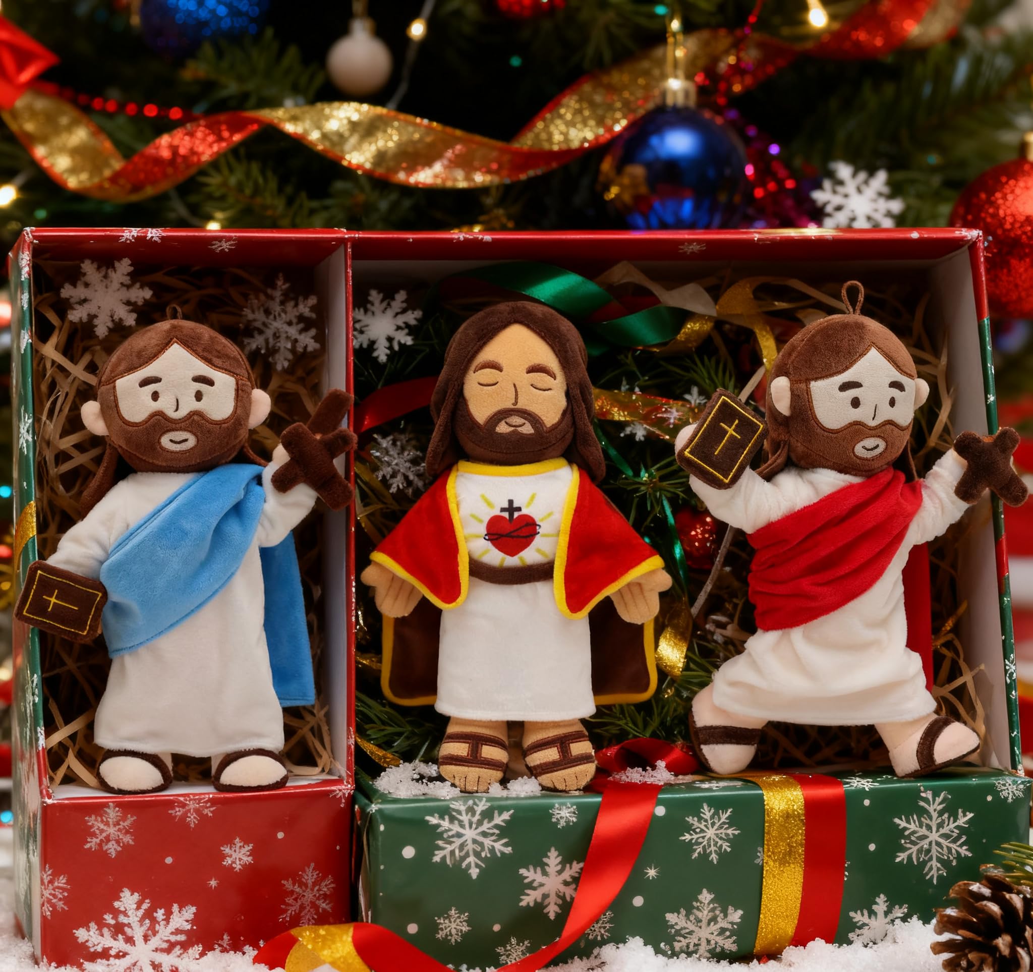 Yelakey Jesus plush doll packaged in vacuum packaging for protection