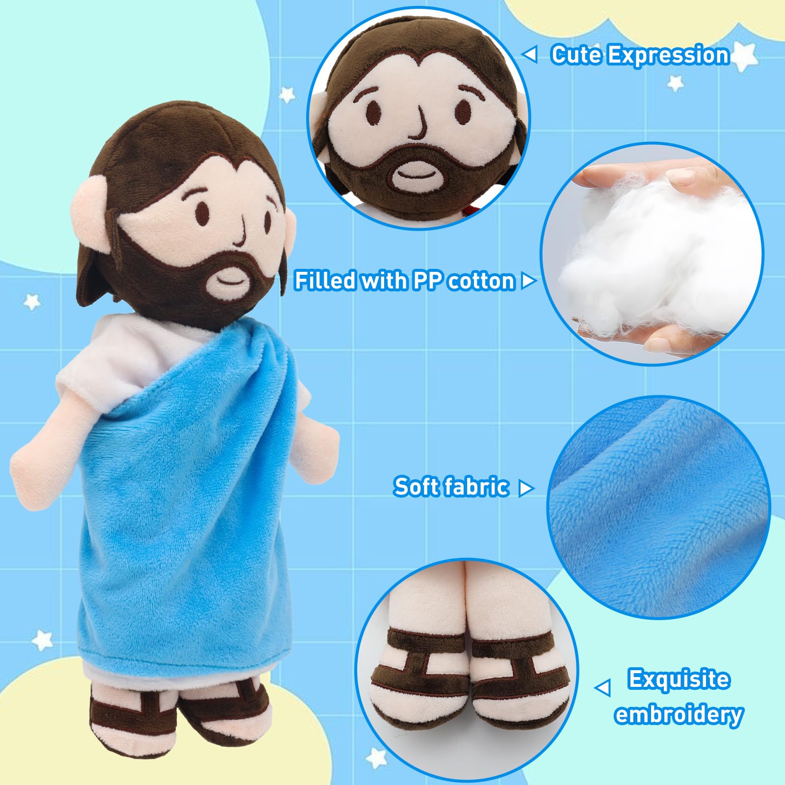 Yelakey Jesus plush doll with vacuum packaging protects during transit