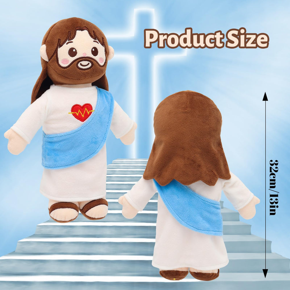 Yelakey Jesus plush feet feature Christian symbols for meaningful details.