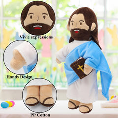 Yelakey Jesus Plush gift-ready packaging, ideal for baptisms or milestones.