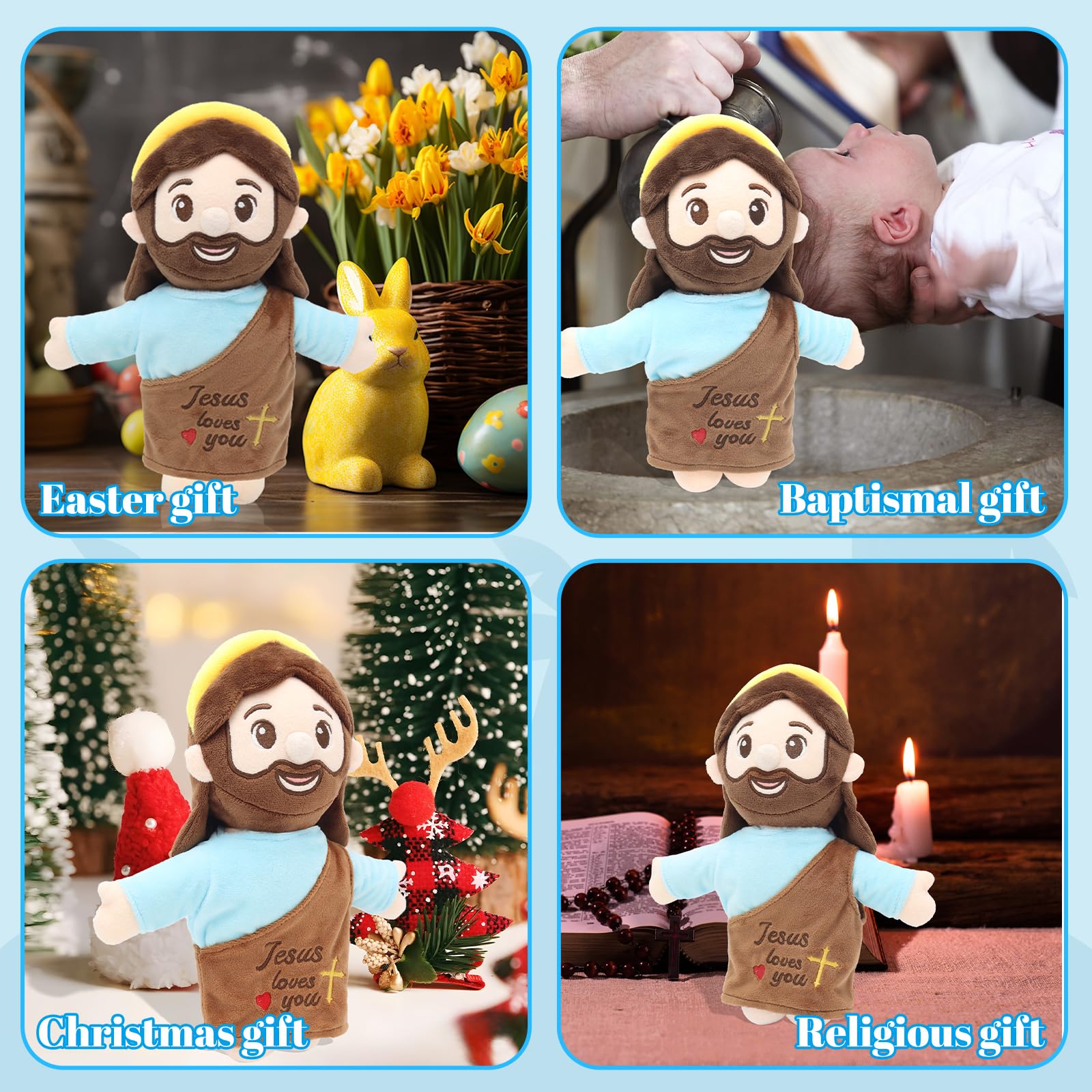 Yelakey Jesus Plush compact size ideal for church events.