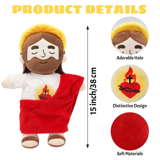 Yelakey Jesus plush with light and sound offers a soothing bedtime routine.