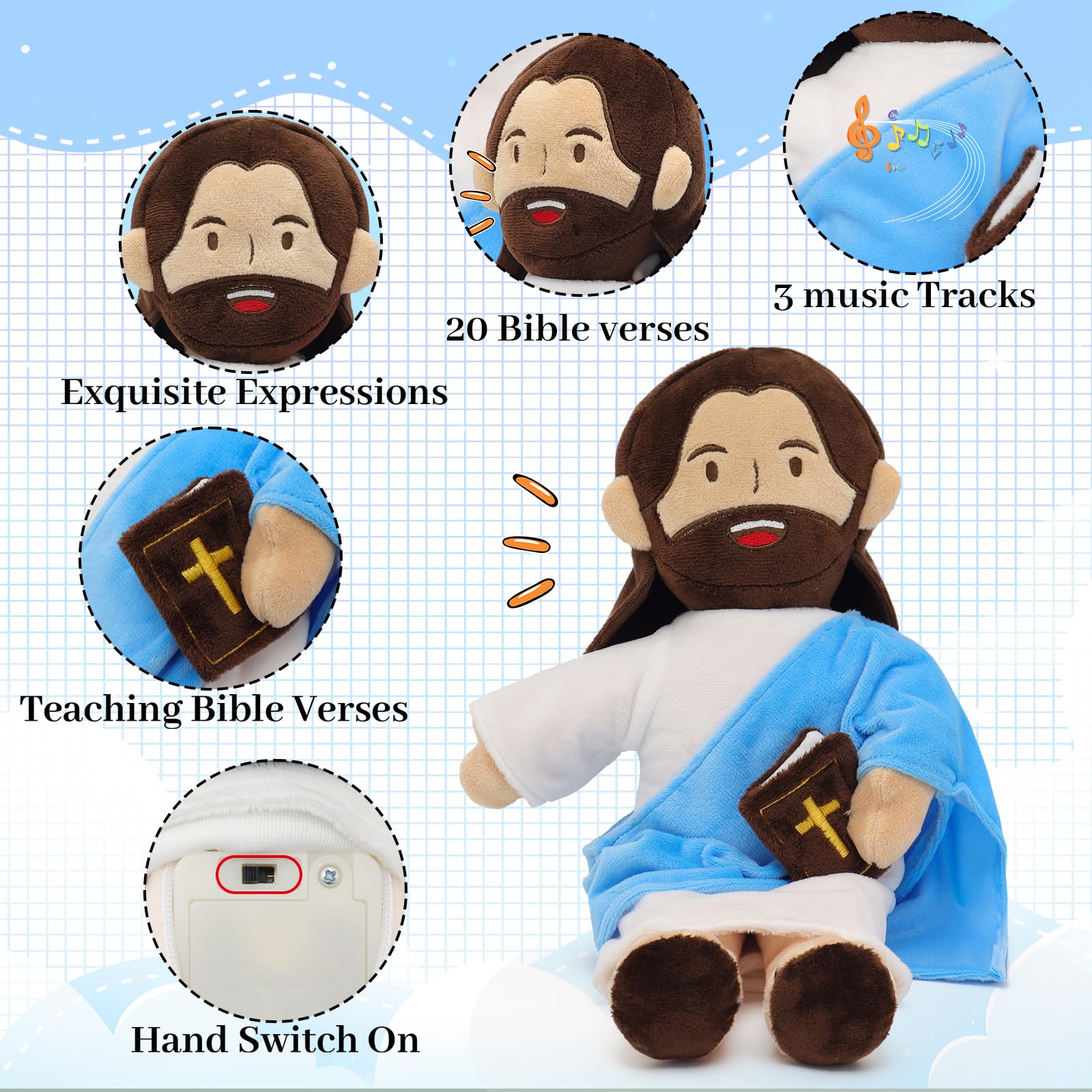 Yelakey Jesus Plush snuggle buddy for cozy moments and quiet prayers.