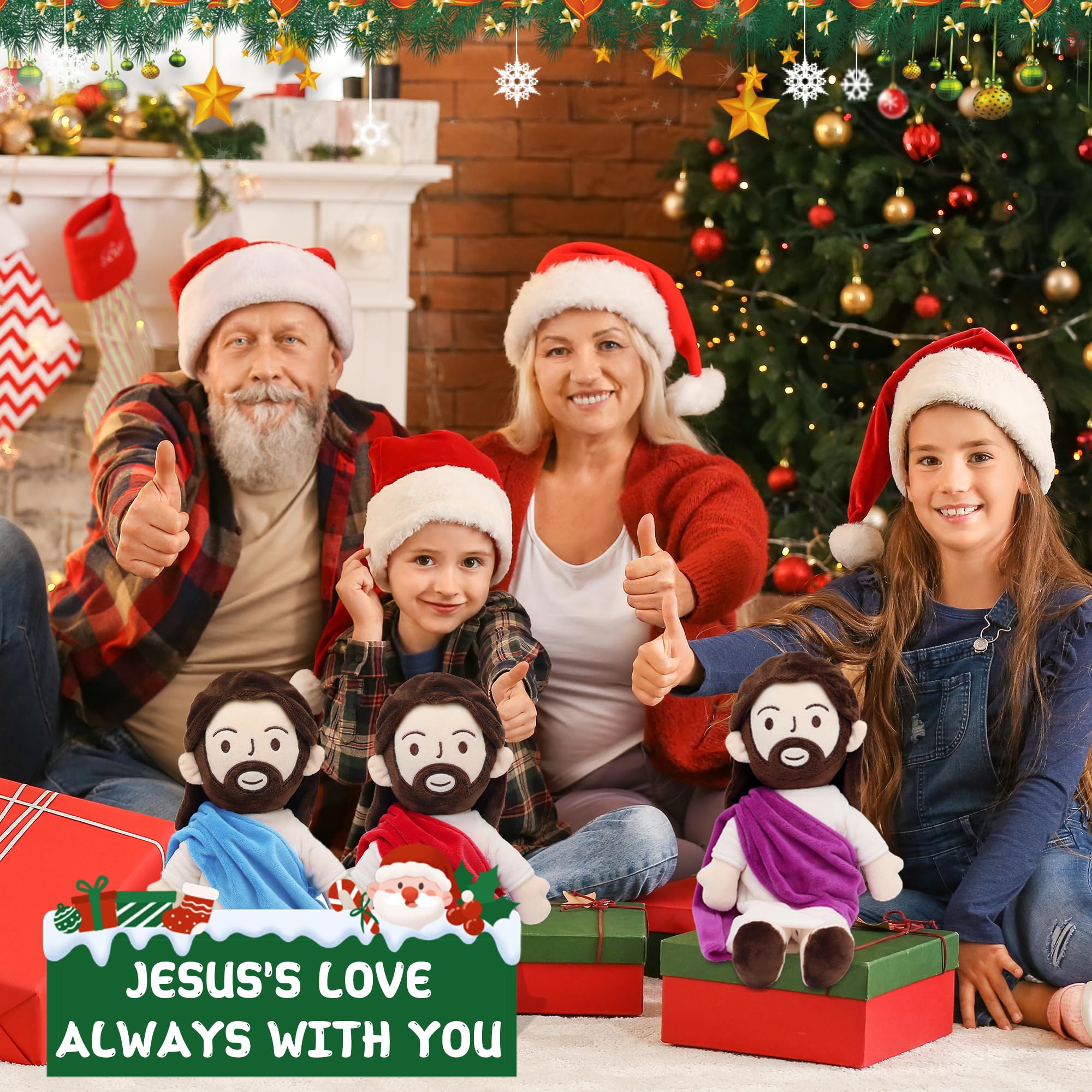 Yelakey Jesus plush soft fabric highlight, ideal for bedtime snuggles.