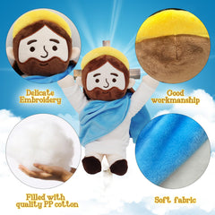 Yelakey Jesus Plush with white robe and red shawl adds warm, inspirational color to Easter displays.
