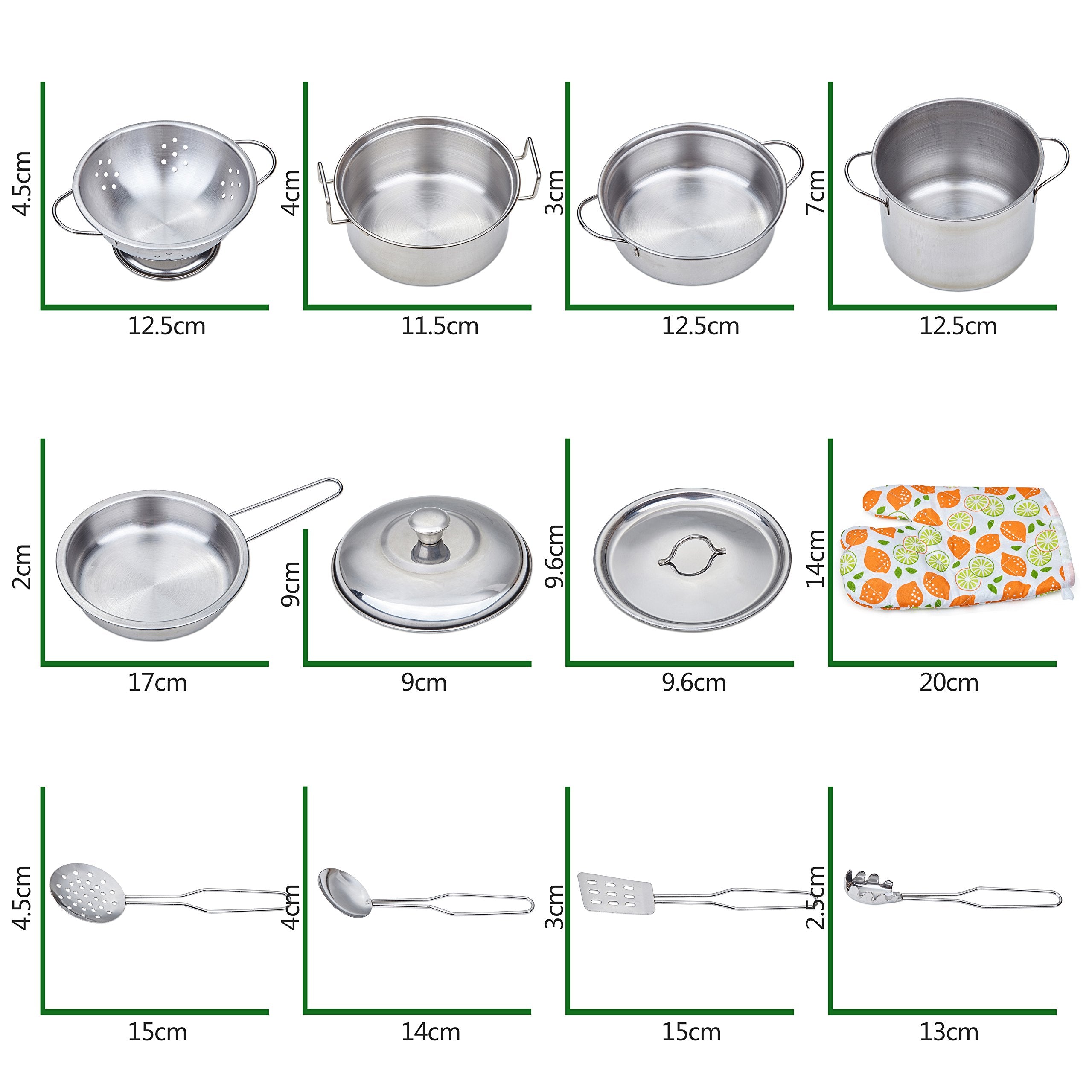 Yellora child-friendly cooking utensils image closeup showcases versatile role-playing gear.