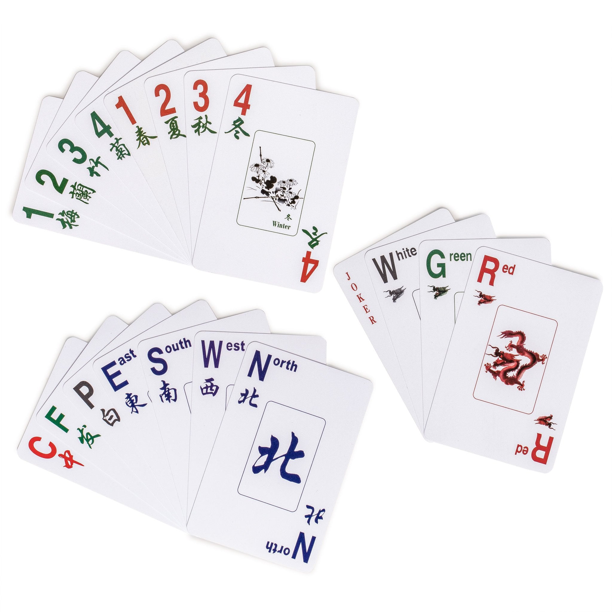 Indigo-backed 178-card set suitable for diverse mahjongg sessions