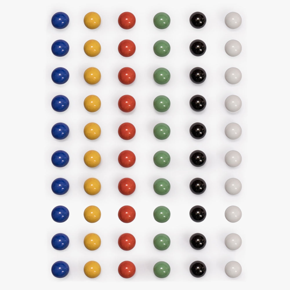 Yellow Mountain Imports black 16mm marbles for Chinese checkers, smooth and durable.
