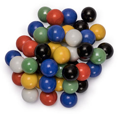 Yellow Mountain Imports white 16mm marbles for Chinese checkers, clear visibility on board.