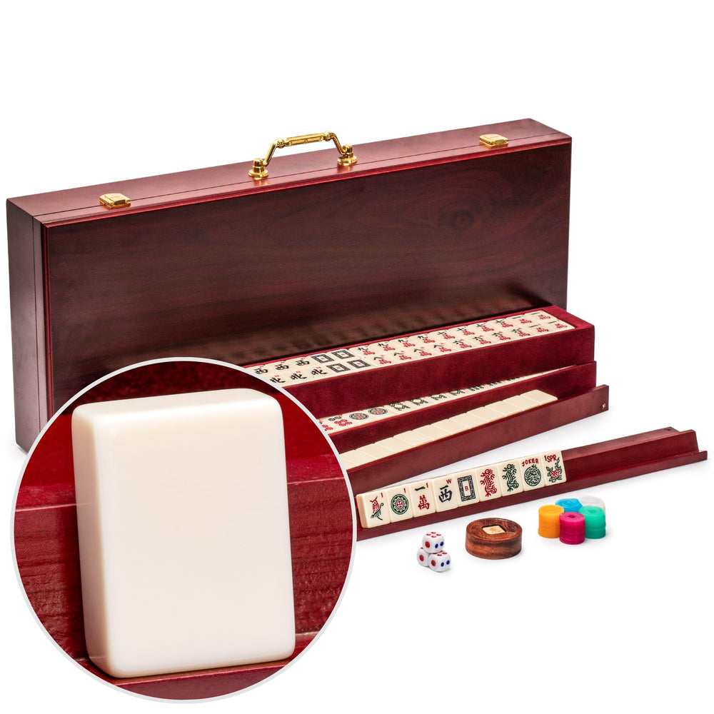 Yellow Mountain Imports Classic Royale II tiles with vintage engravings for authentic play