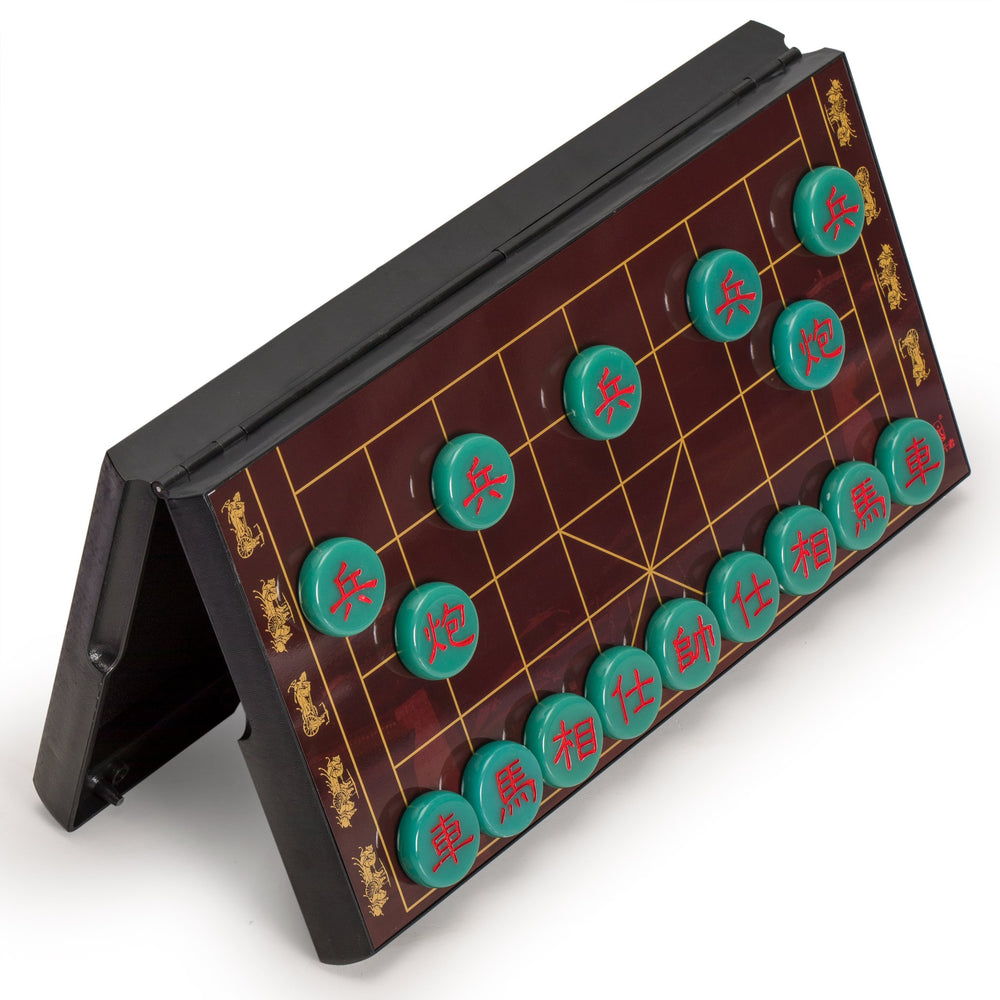 Yellow Mountain Imports folding Xiangqi set allows compact packing after games.