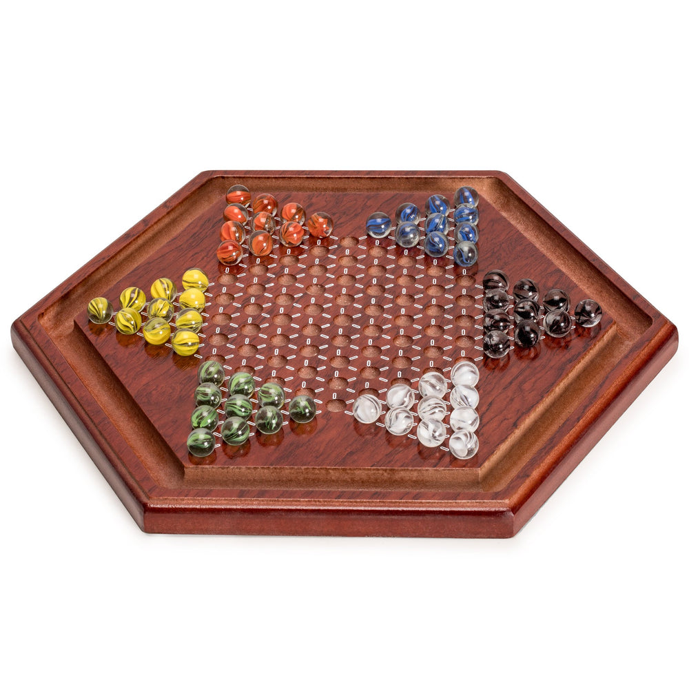 Yellow Mountain Imports six-color glass marbles support quick color differentiation during matches.