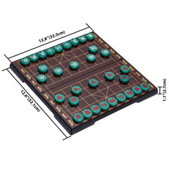 Yellow Mountain Imports magnetic Xiangqi board keeps pieces secure during travel.