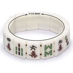 Yellow Mountain Imports Mahjong Mini-Tiles Bracelet engraving detail adds heritage charm.