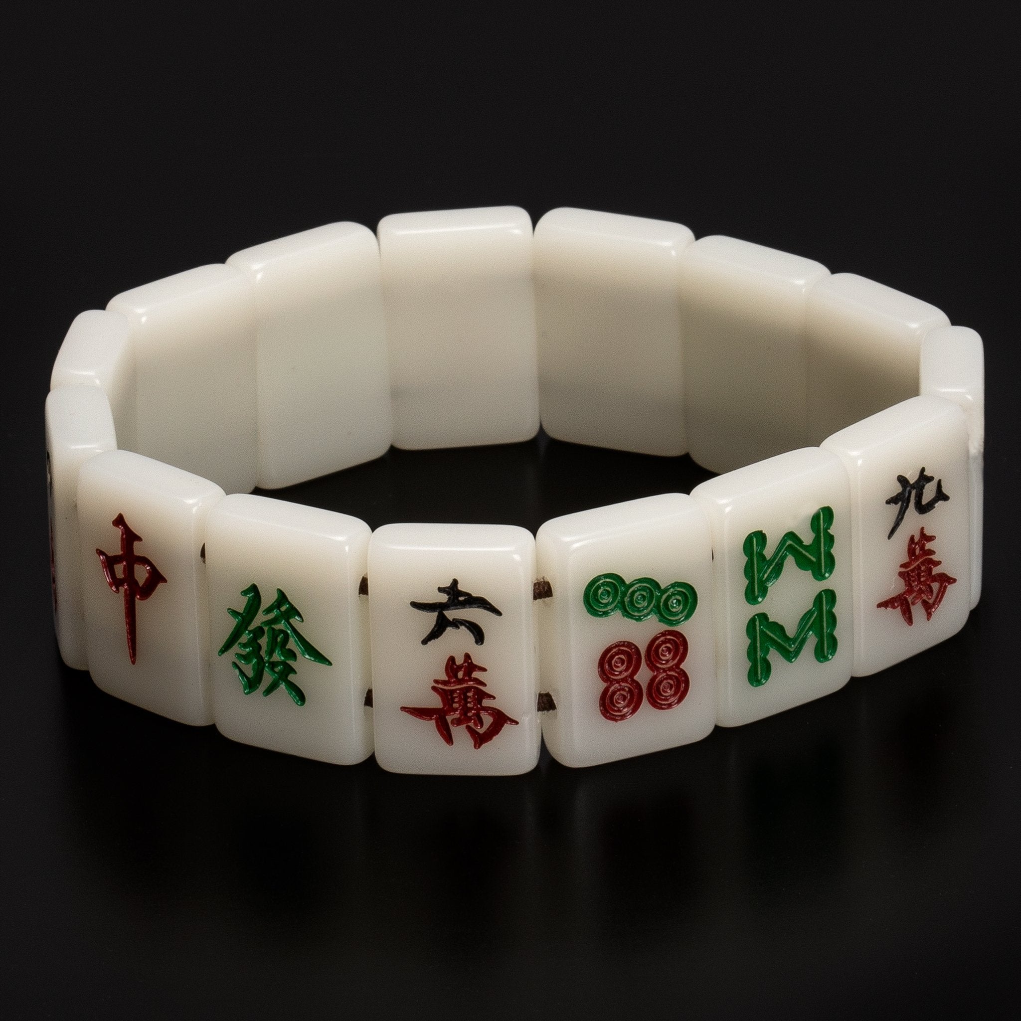 Yellow Mountain Imports Mahjong Mini-Tiles Bracelet front view, chic and durable.