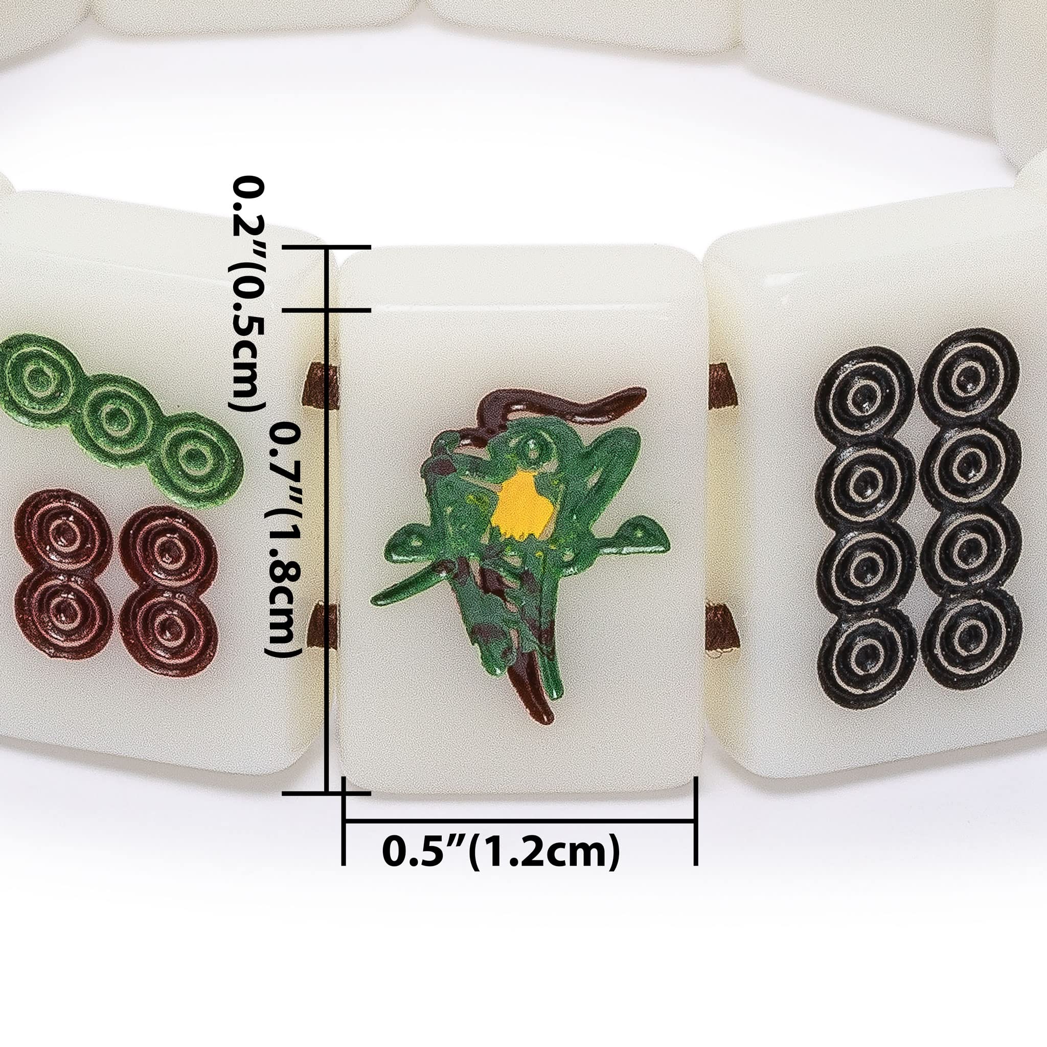 Yellow Mountain Imports Mahjong Mini-Tiles Bracelet 7.5-inch circumference fits most wrists.