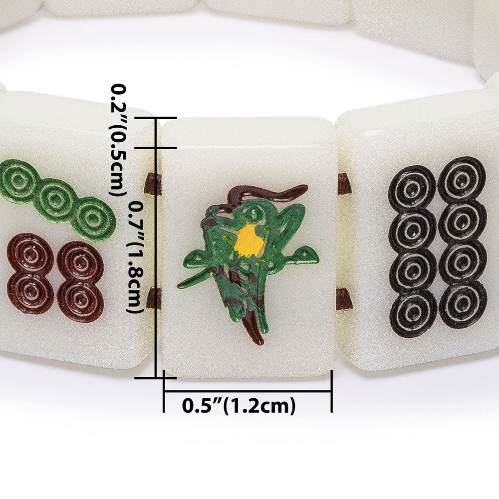 Yellow Mountain Imports Mahjong Mini-Tiles Bracelet 7.5-inch circumference fits most wrists.