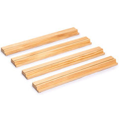 Yellow Mountain Imports natural finish pine rack shown in side view.