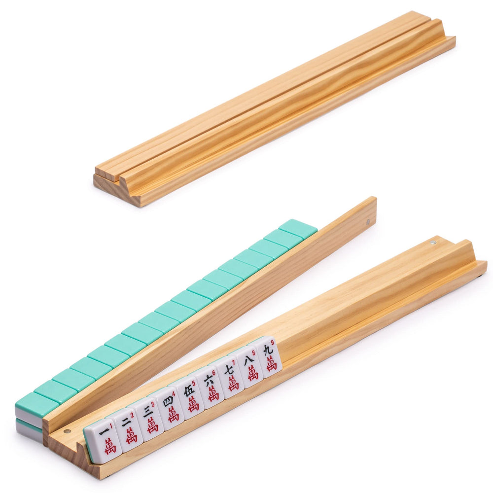 Pepper mahjong racks with magnetic pushers for compact storage