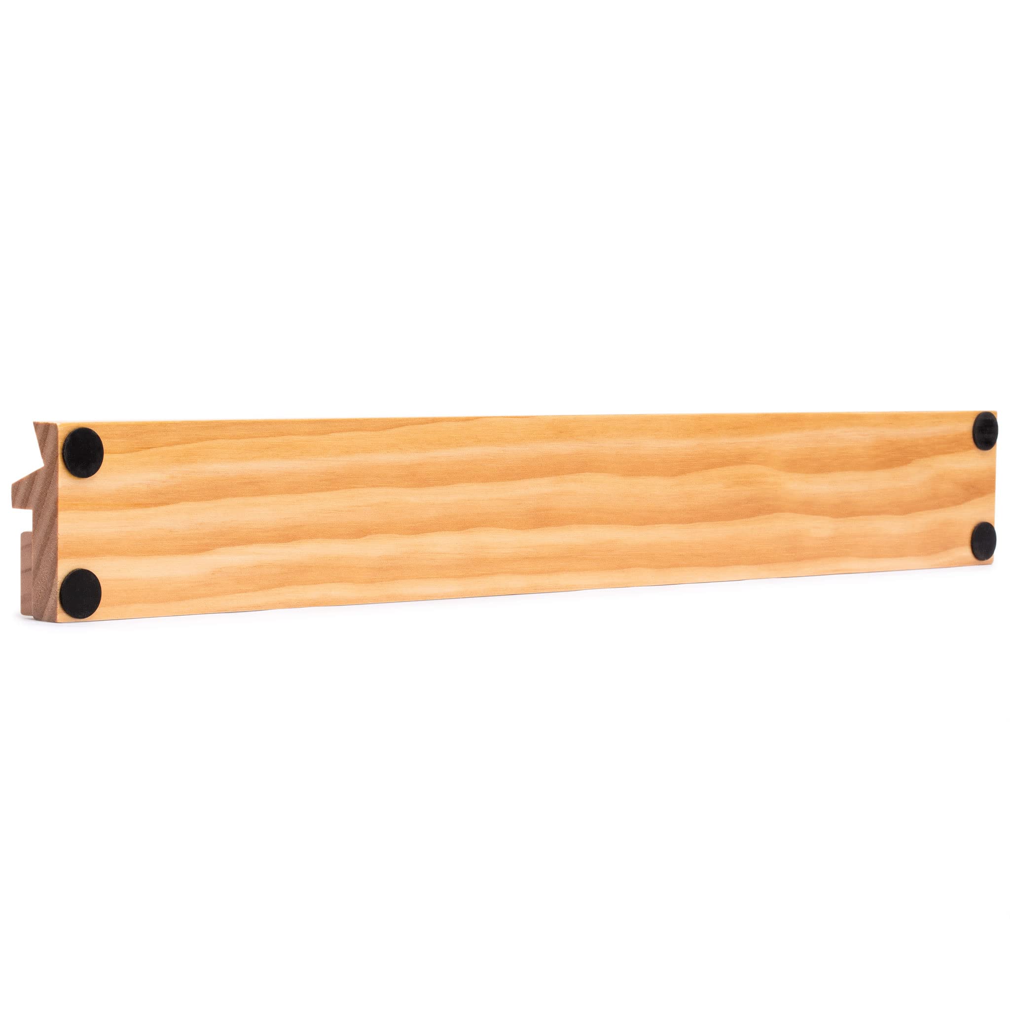 Yellow Mountain Imports pine mahjong rack close-up of smooth finish.