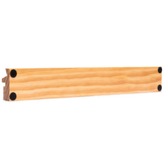 Yellow Mountain Imports pine mahjong rack close-up of smooth finish.