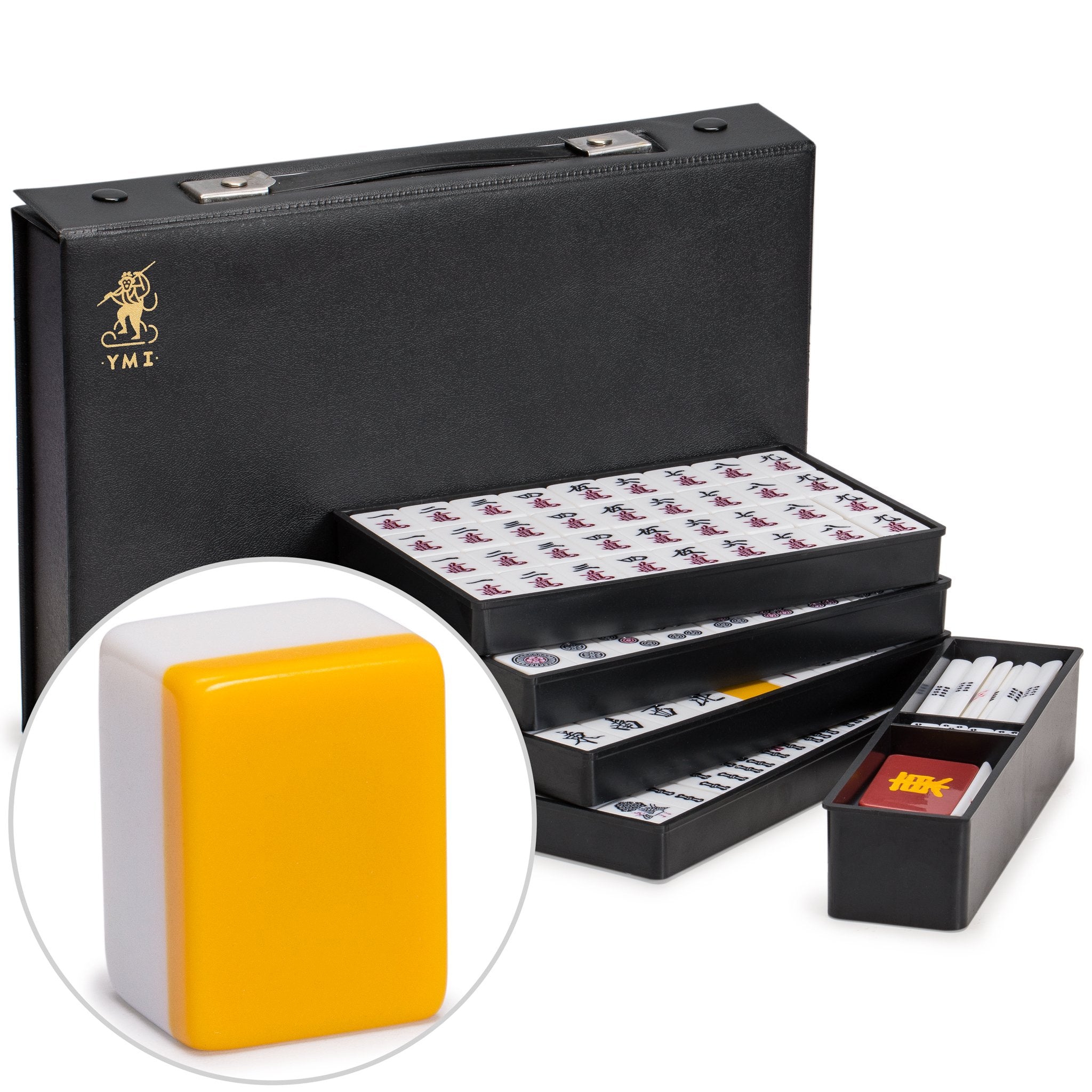 Yellow Mountain Imports riichi mahjong set tiles for gameplay