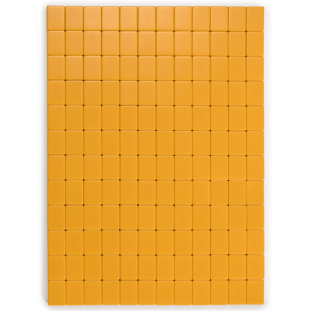 Yellow Mountain Imports melamine tiles with yellow backs resist wear