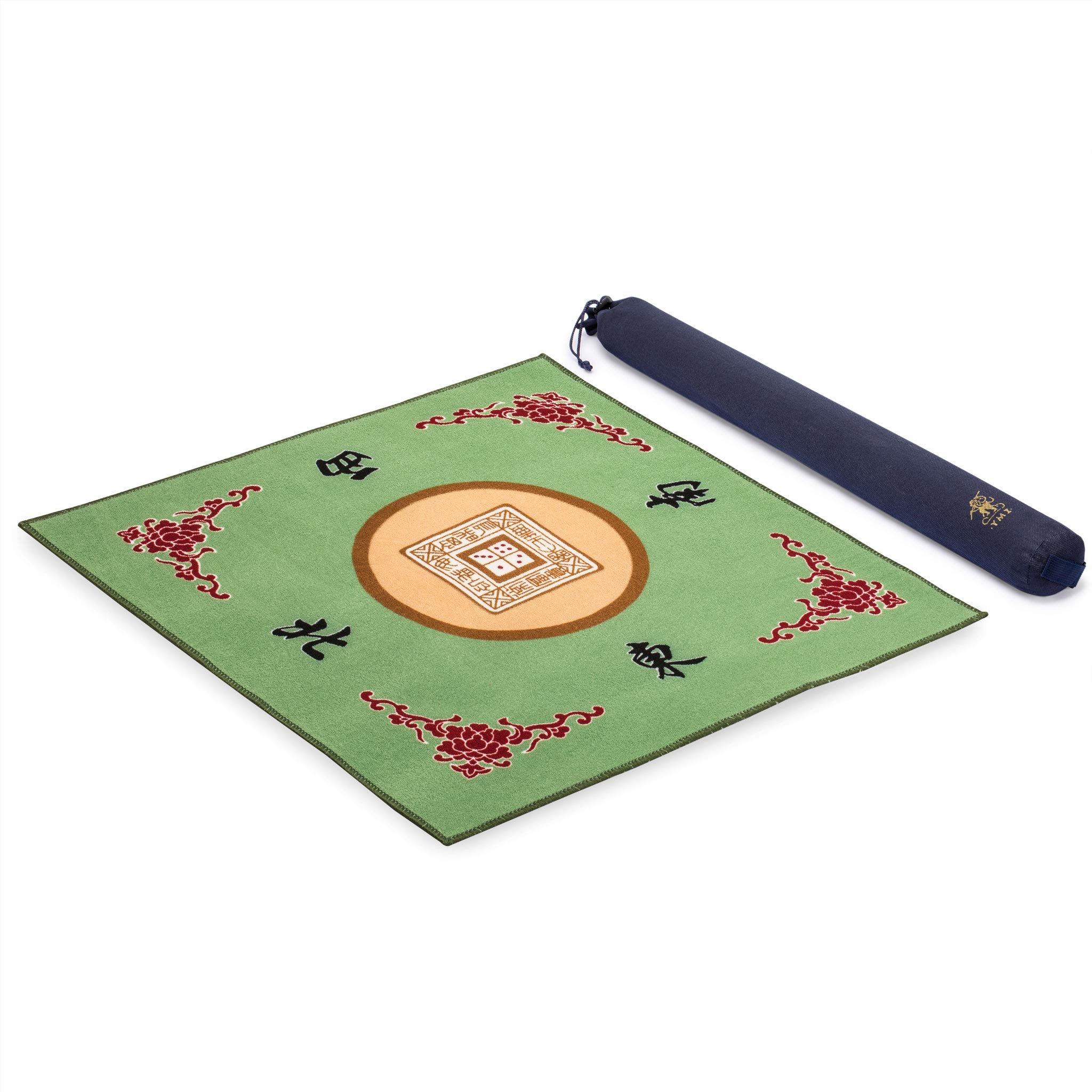 Yellow Mountain Imports table cover in green for Mahjong, 31-inch size, protects tiles.