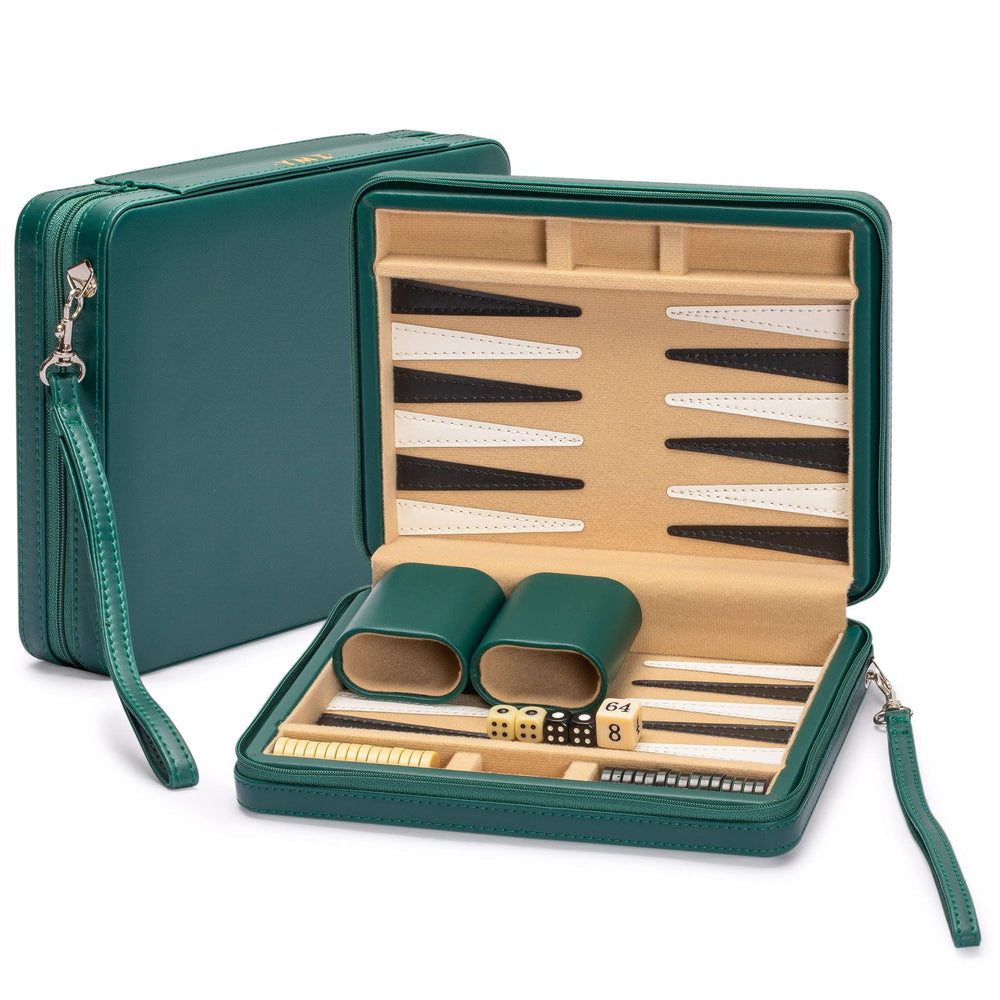 Yellow Mountain Imports travel-size backgammon board for on-the-go strategy play.