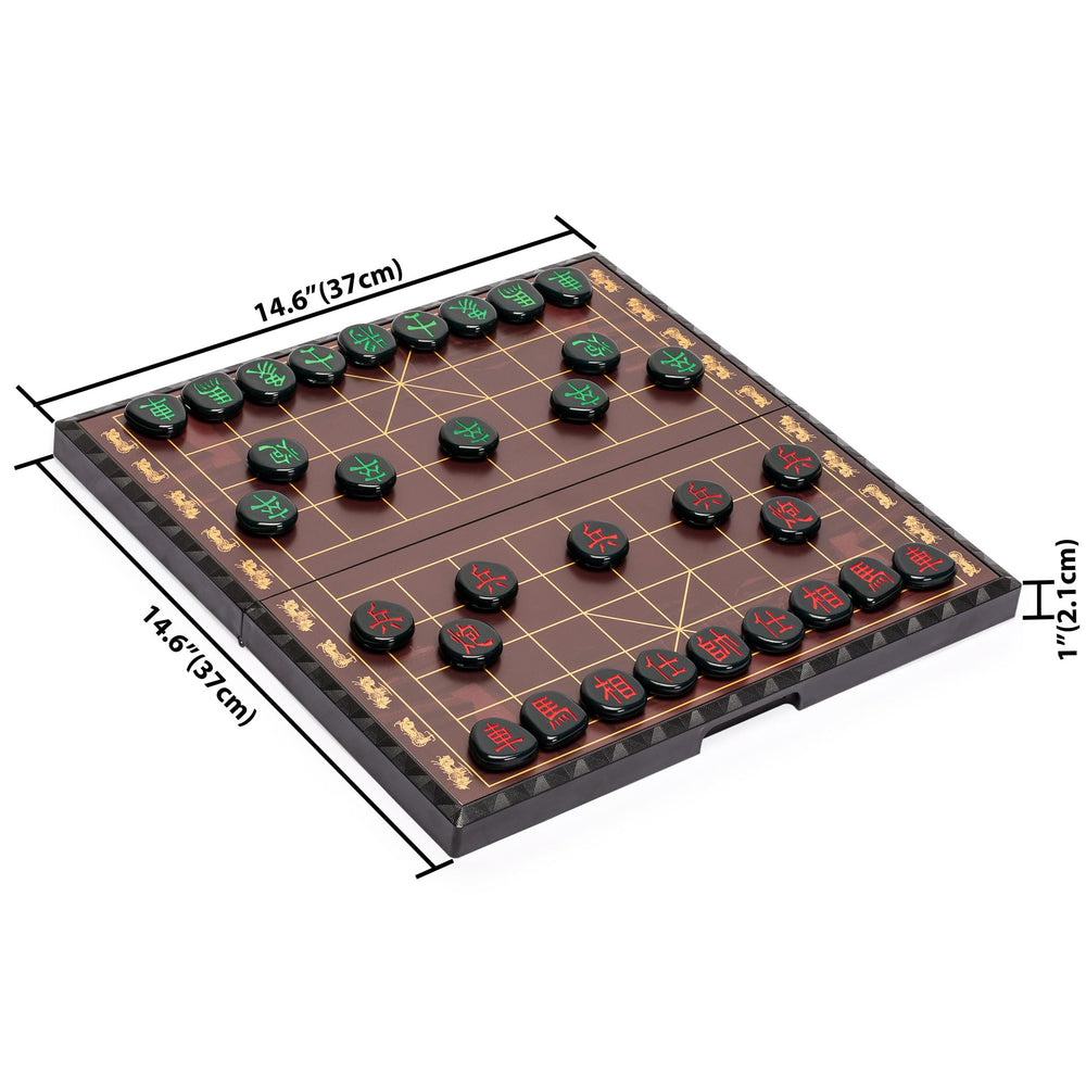 Yellow Mountain Imports Xiangqi acrylic pieces with red and green characters provide clear visibility.