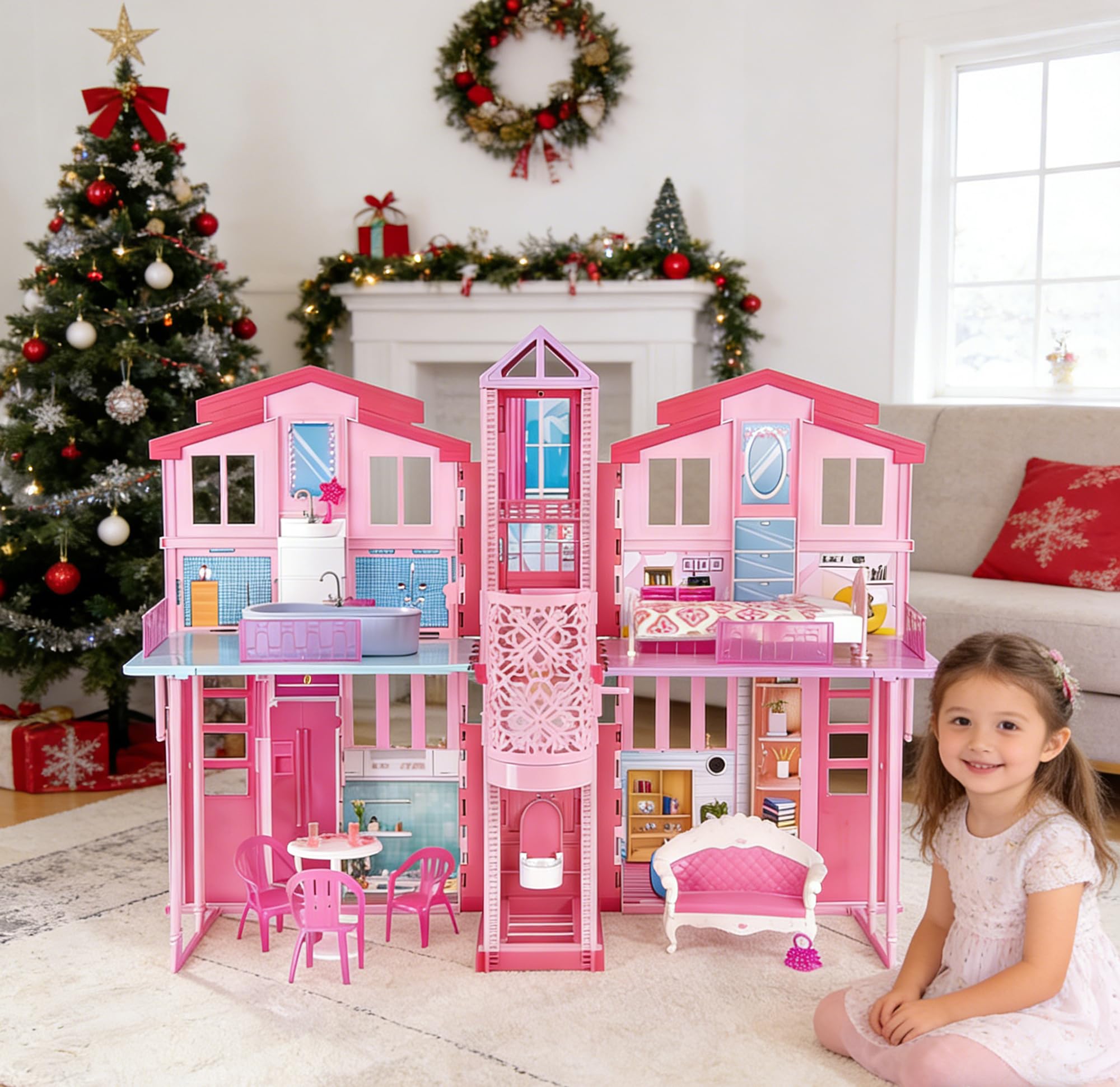 Yellow River play scene showing kids enjoying imaginative play with the doll house