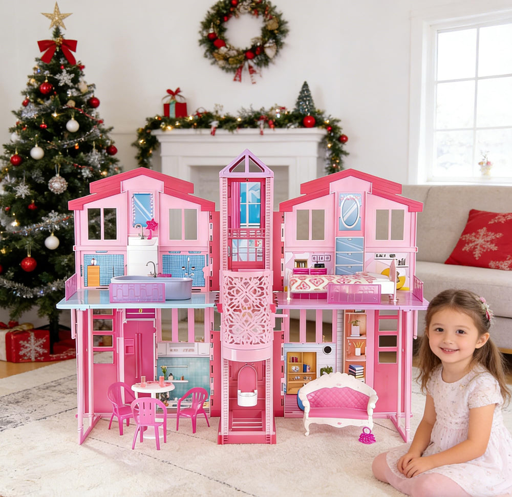 Yellow River play scene showing kids enjoying imaginative play with the doll house