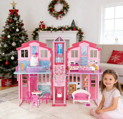 Yellow River play scene showing kids enjoying imaginative play with the doll house