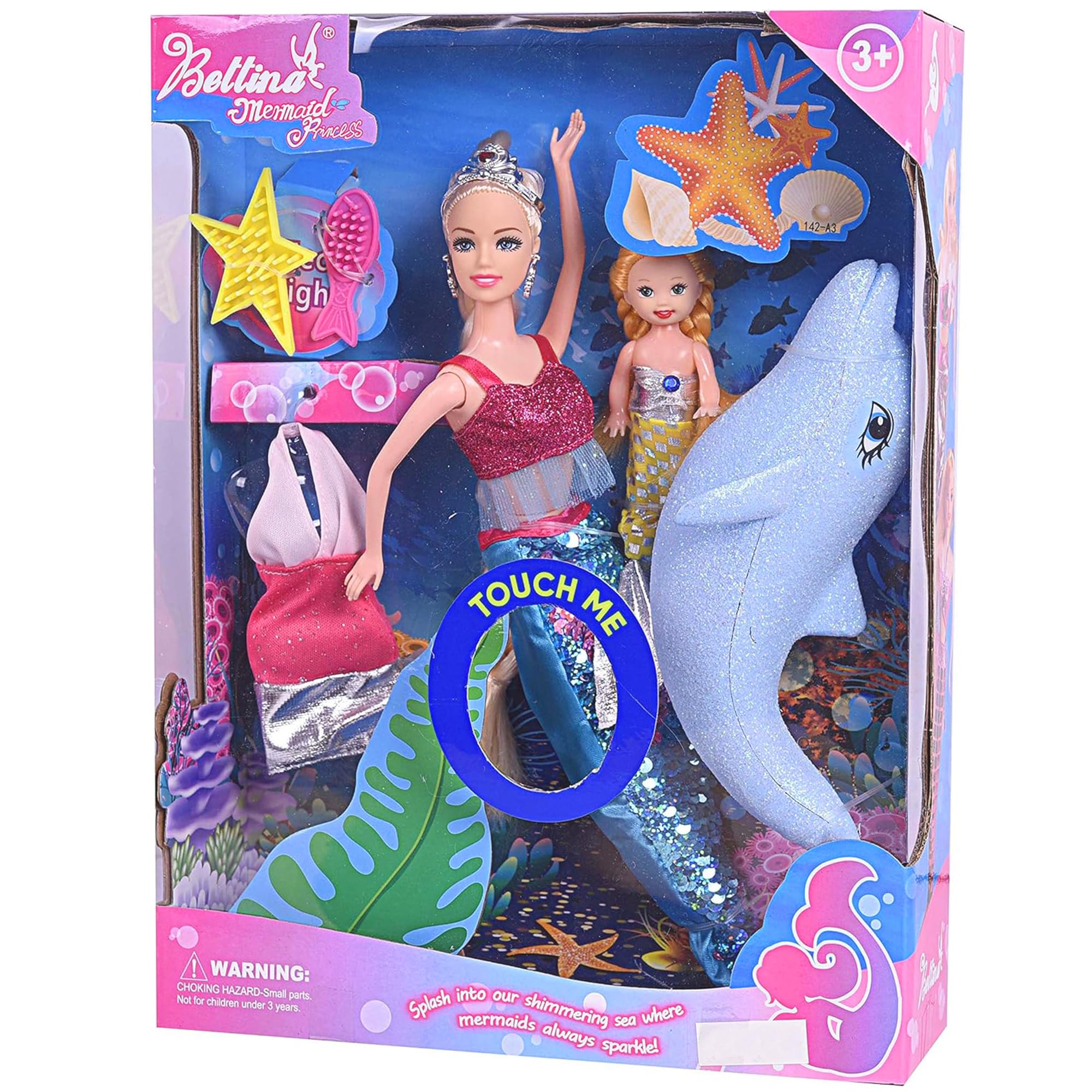 Yellow River mermaid princess doll 12-inch ready for imaginative play and bedtime stories.
