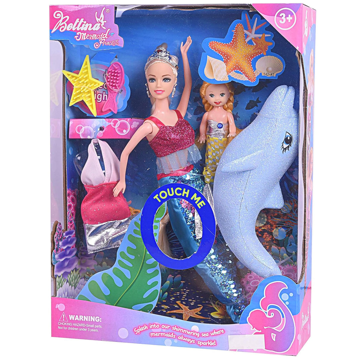 Yellow River mermaid princess doll 12-inch ready for imaginative play and bedtime stories.