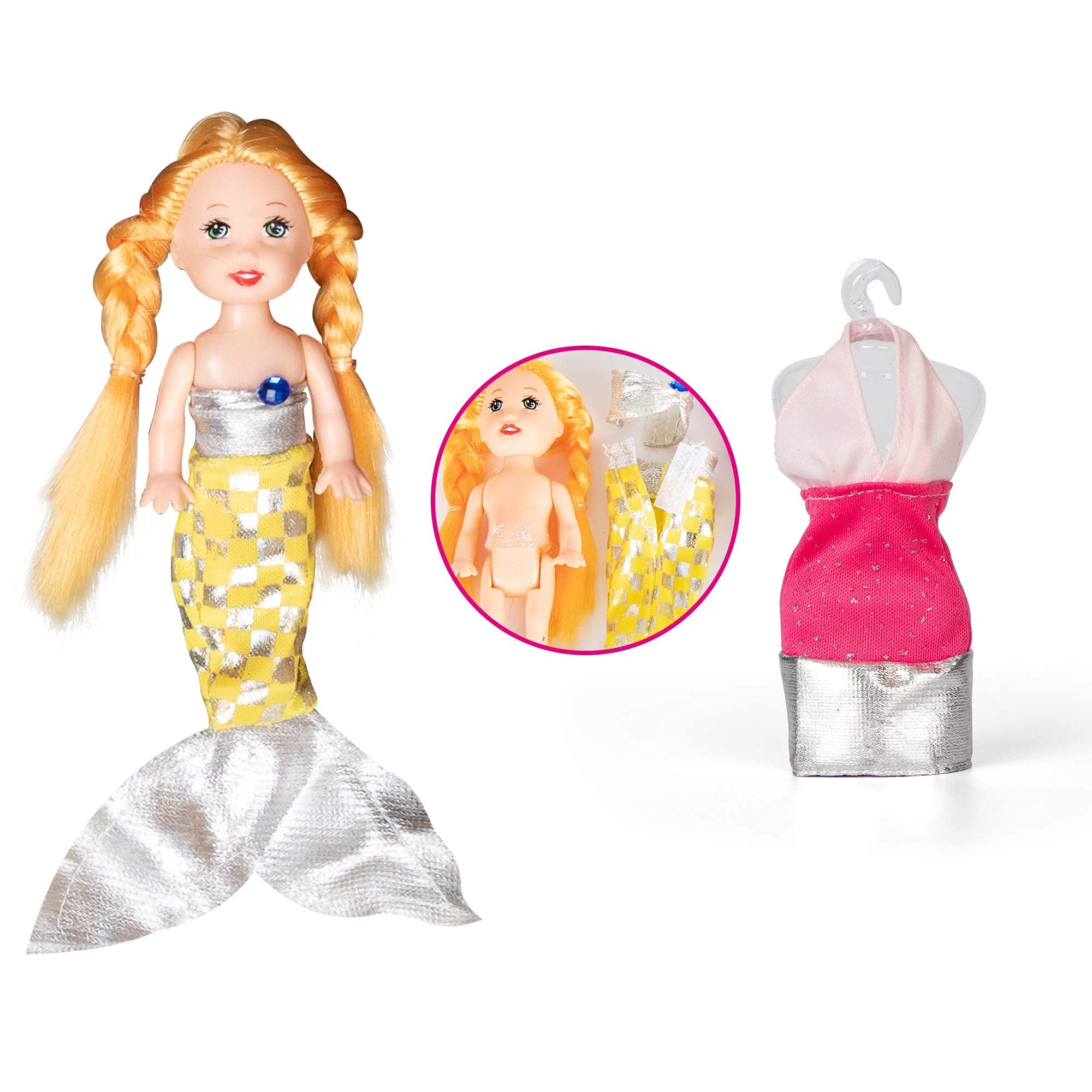 Yellow River mermaid princess doll crown elevates royal storytelling moments.