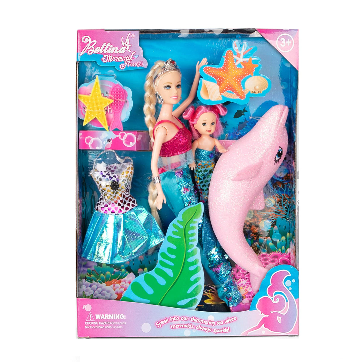 Yellow River Princess Doll with Mermaid Playset for imaginative storytelling.