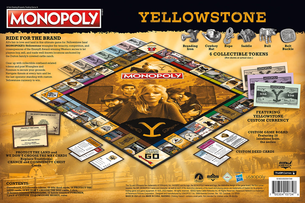 Yellow Stone Monopoly Foreman Hotels emphasize high-stakes planning and upgrades.