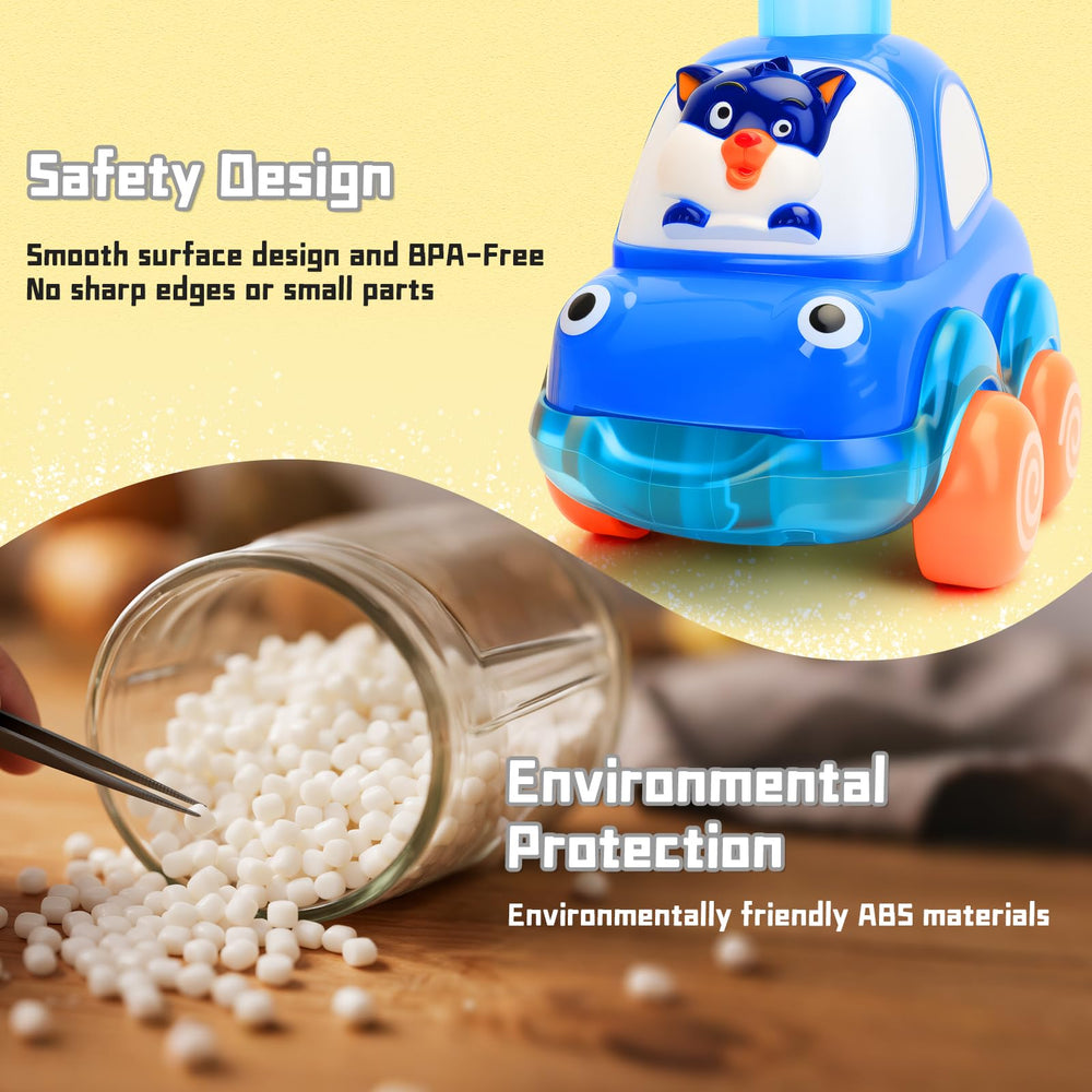 YELUFT safety-first rounded-edges car toy supports safe toddler play.