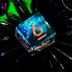 YEMEKO Sharp Edge DND dice set in-hand roll shows ergonomic hand feel.