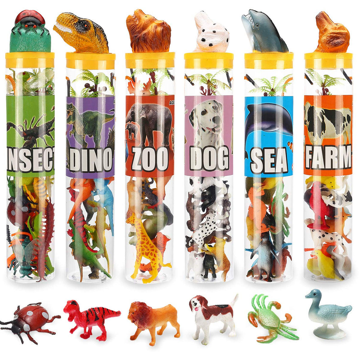 Yeonha Toys 82-piece animal set for imaginative play and sensory exploration