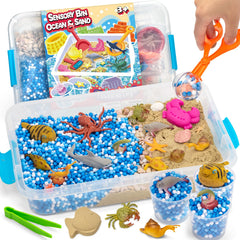 Yeonha Toys Ocean and Sand Sensory Bin with Lid for hands-on exploration.