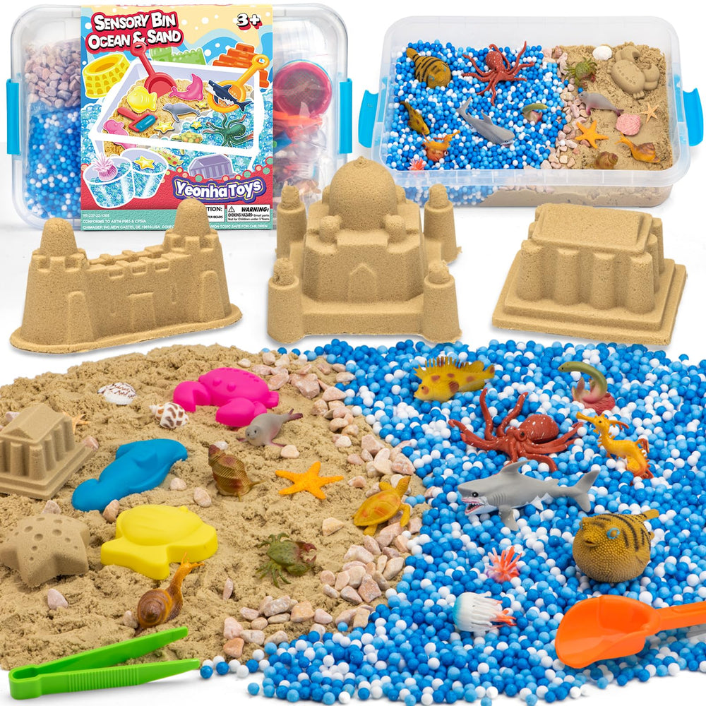 Yeonha Toys Sand cups and sifters support sorting and pretend play.