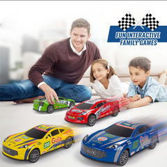 YEQOIZ push-and-go action race trucks in motion, ideal for early motor skills.