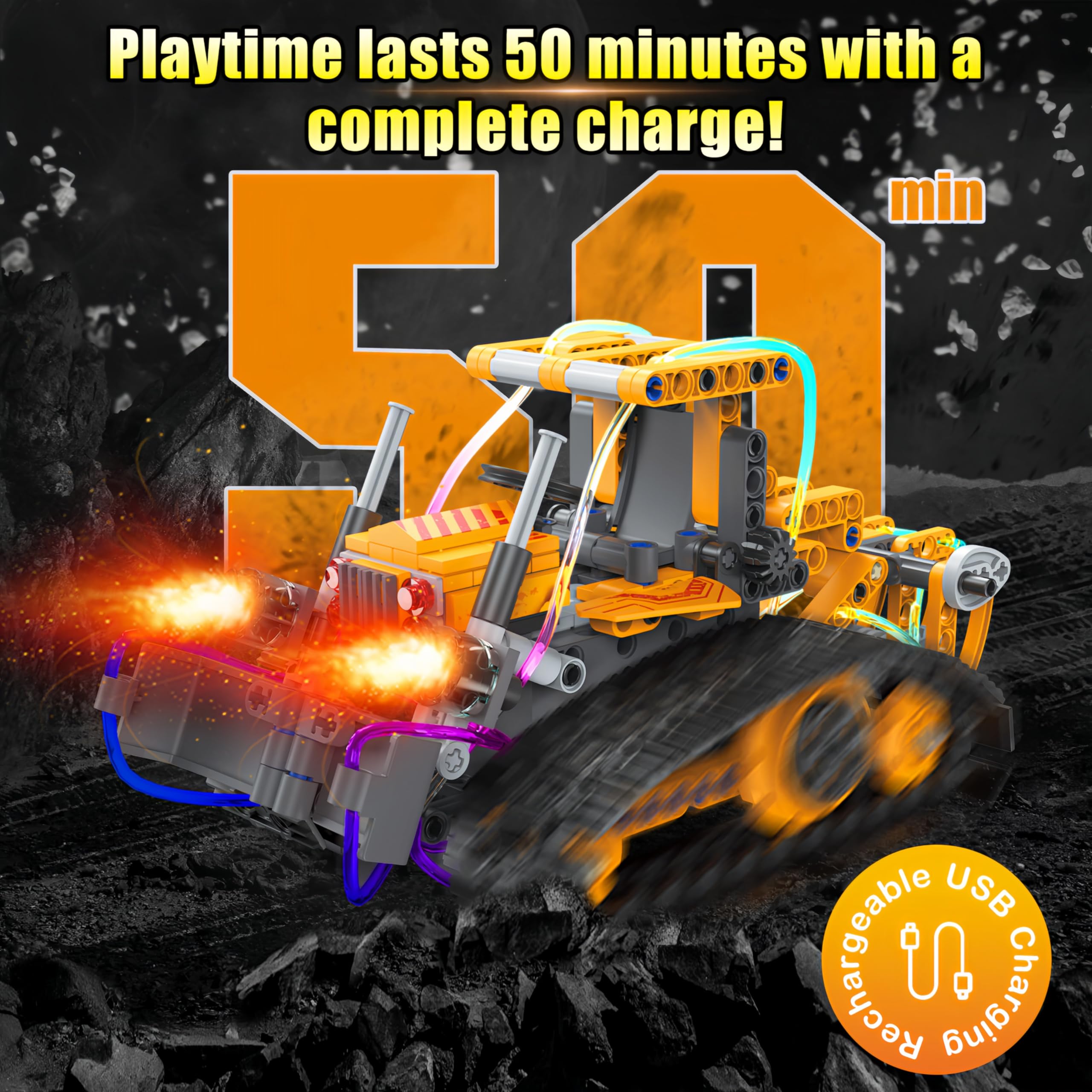 Yerloa 673pcs robot controlled by remote and app for flexible learning.