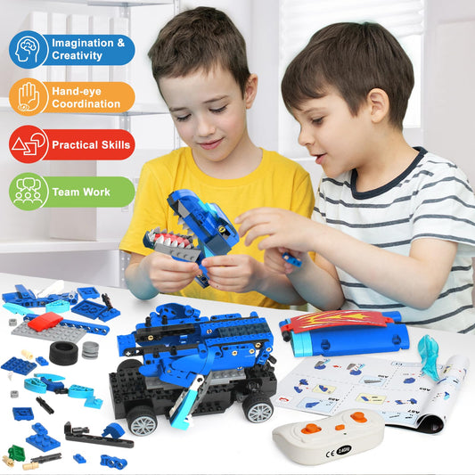 Yerloa 343-piece kit parts laid out for creative construction