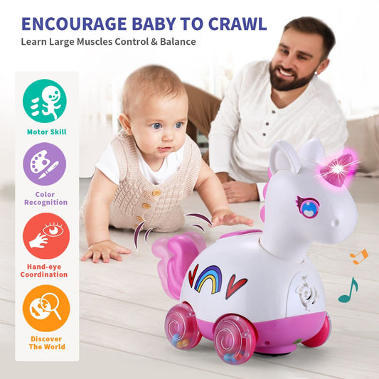 Yerloa Unicorn Music Mode toy with lights and sounds for calm play.