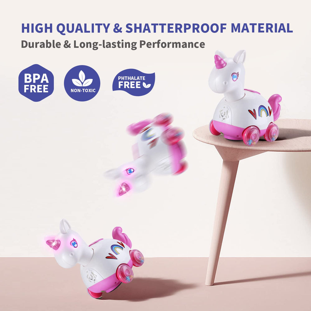 Yerloa Unicorn Safe Design with rounded edges and BPA-free construction.